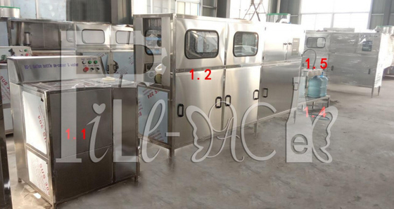 200BPH 5 Galloni 18.9L Linea di Riempitrice d'Acqua Sistema Semi Aurto fornitore
